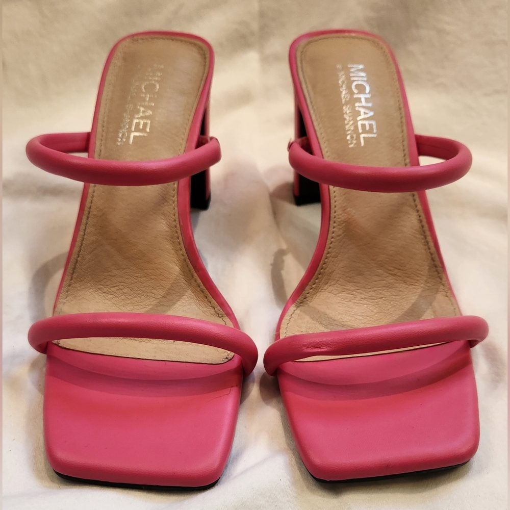 EUC Michael by Michael‎ Shannon ‘Dionne’ Heeled Slide Sandal in pink size  8 - Picture 2 of 5